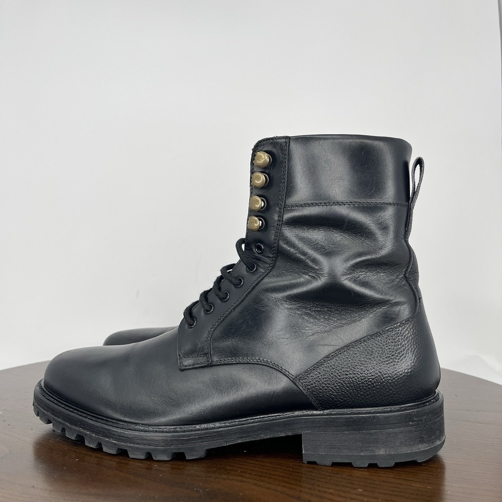 AF Ankari Floruss Boots Men's‎ 7 Black Leather Comfort Combat Lace Up Lug 111008